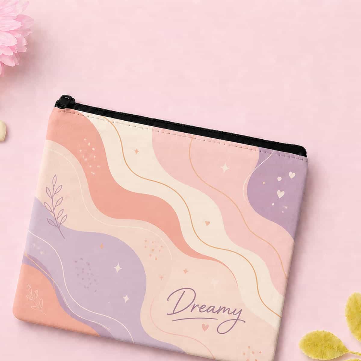Abstract Pastel Waves Dreamy Pouch