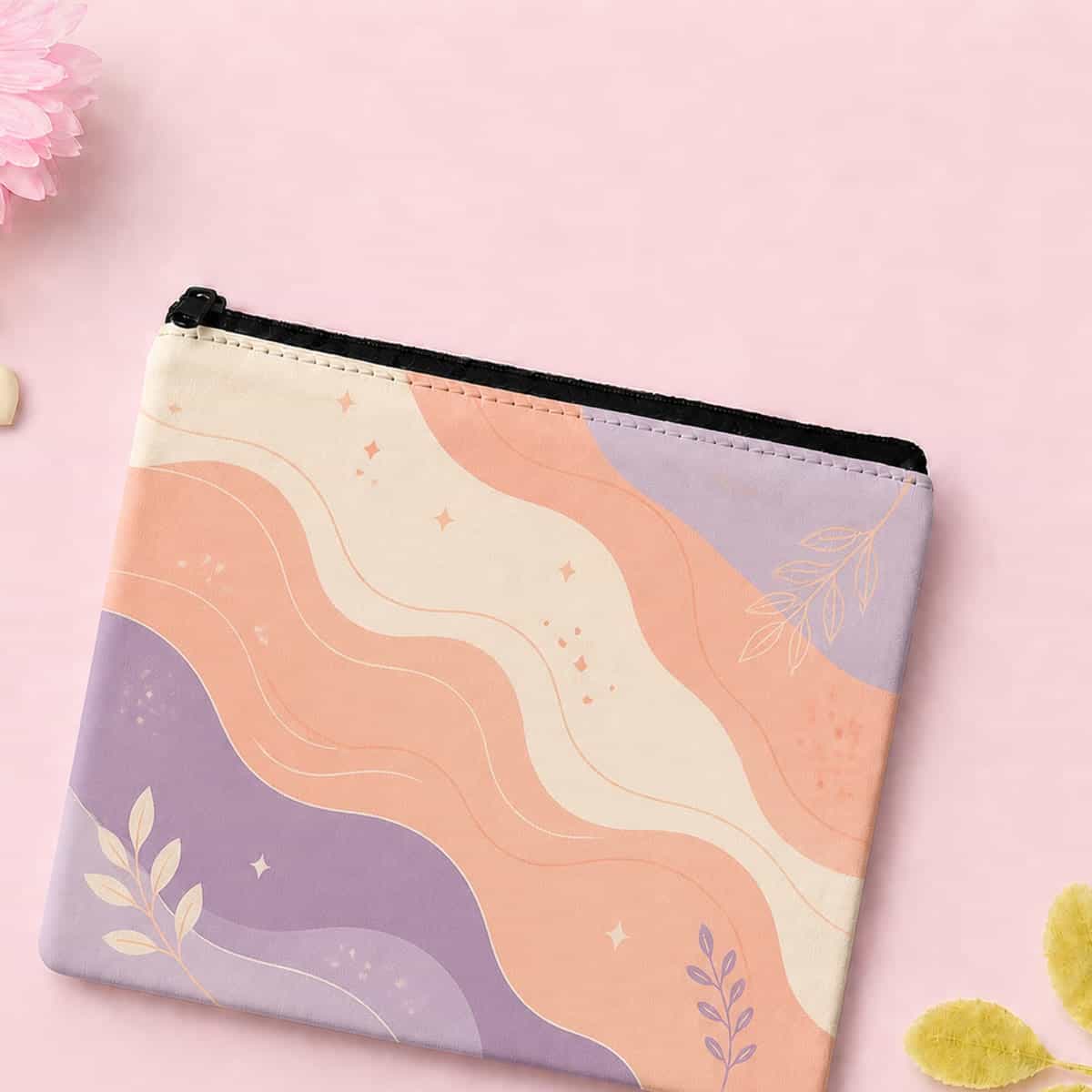Abstract Pastel Waves Pouch