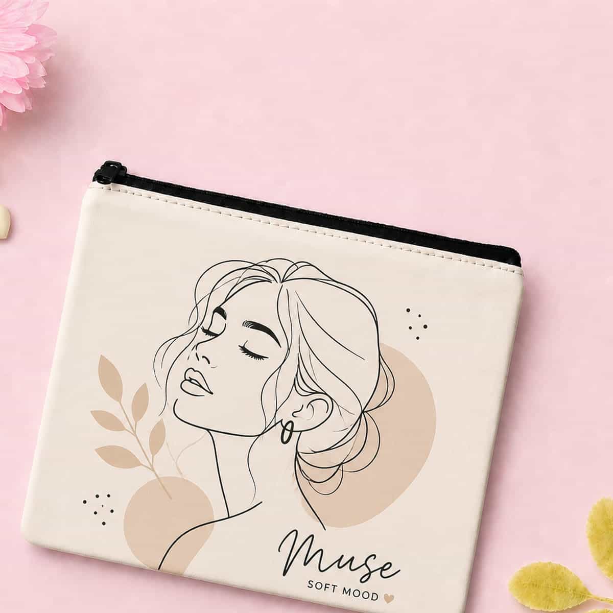 Muse Soft Mood Line Art Pouch