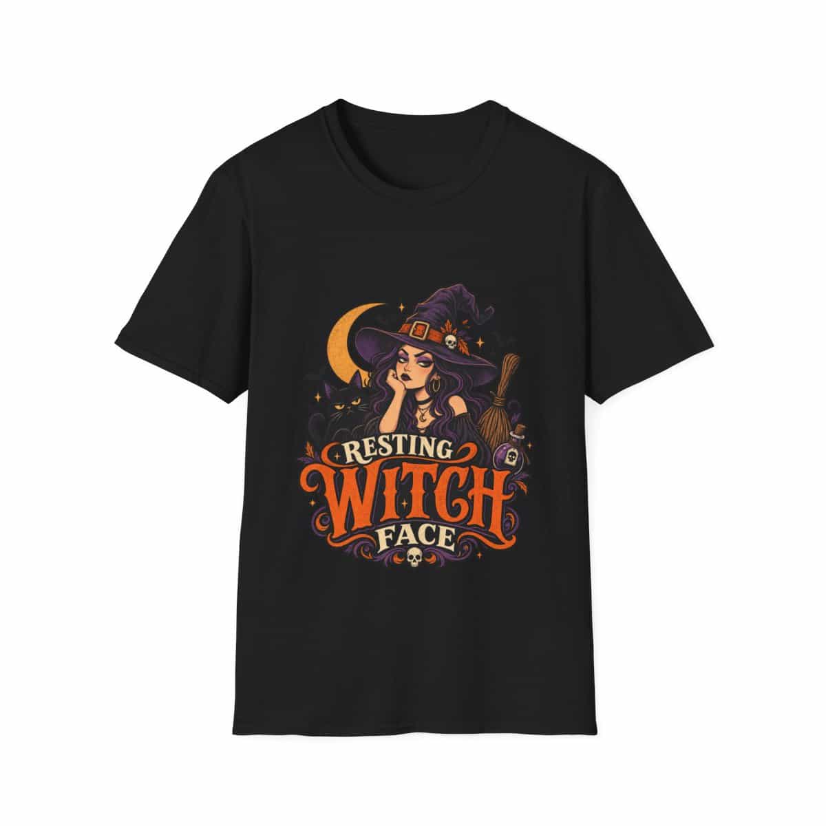 Resting Witch Face T-Shirt - Black