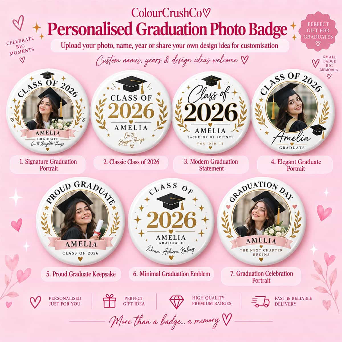 Personalized Graduation Photo Badge