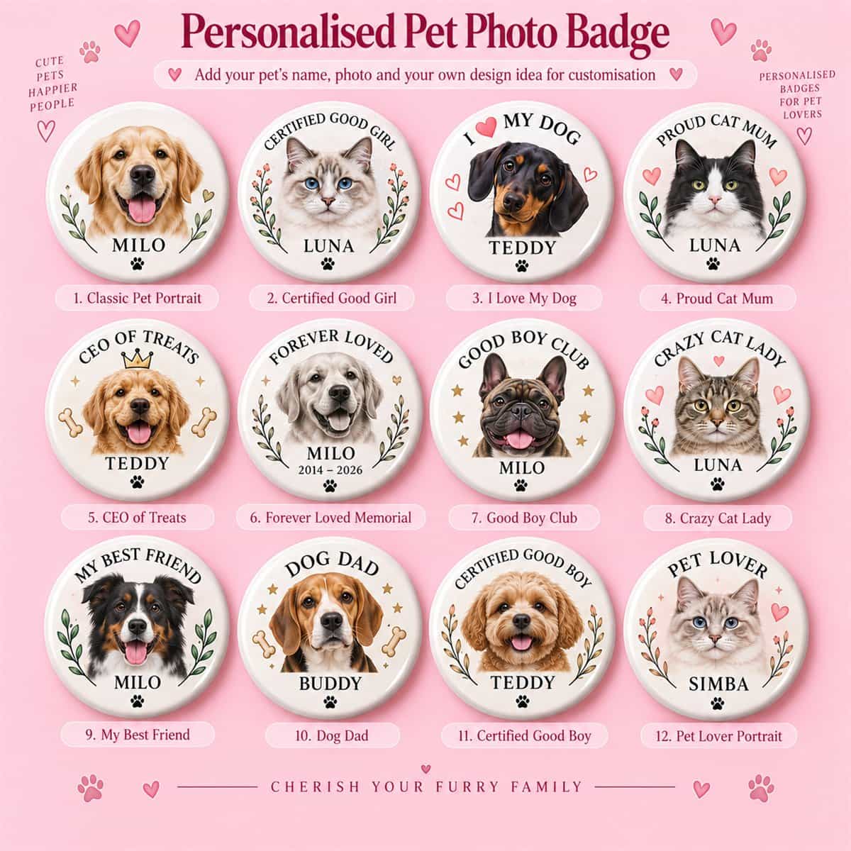Personalized Pet Photo Badge