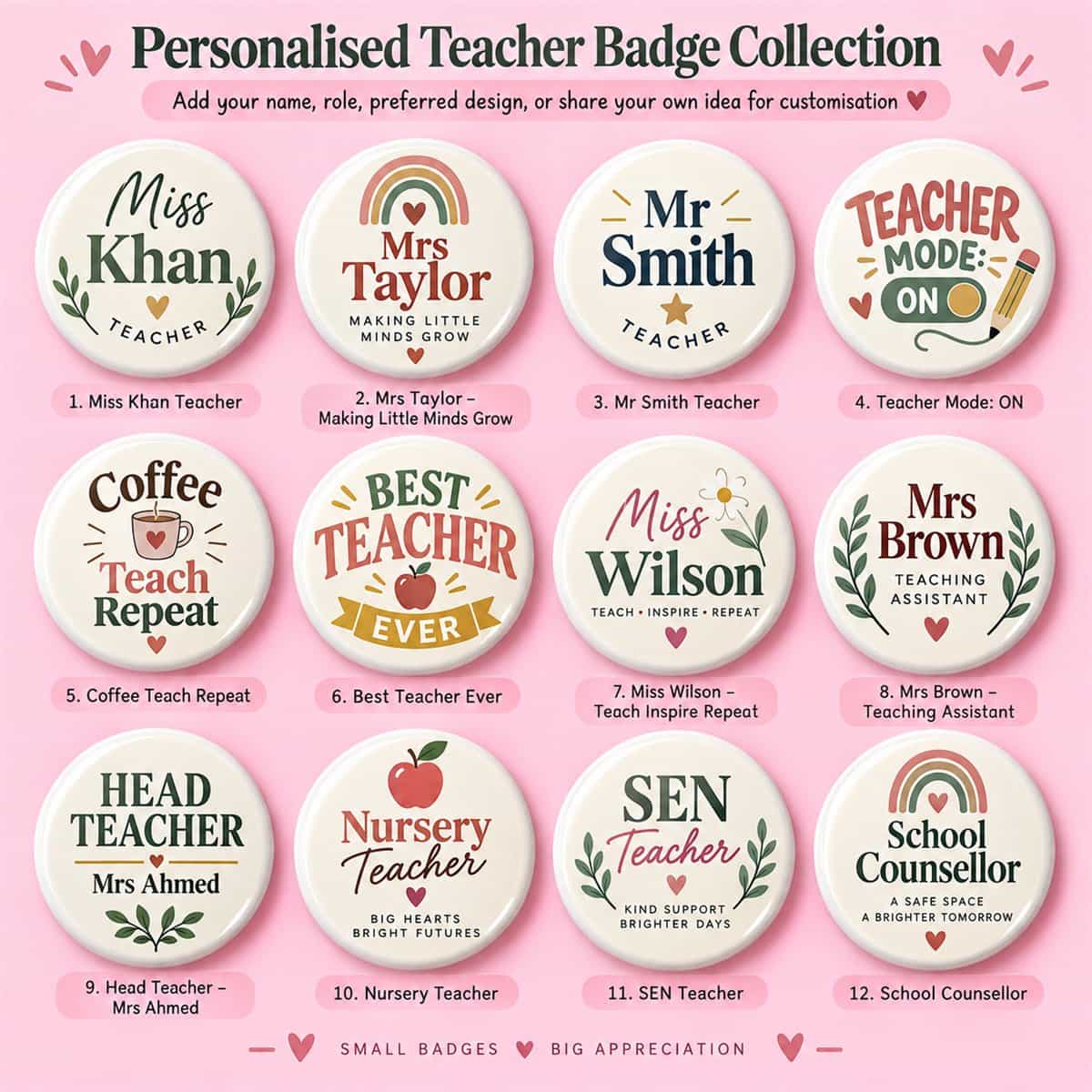 Personalized Teacher Badge