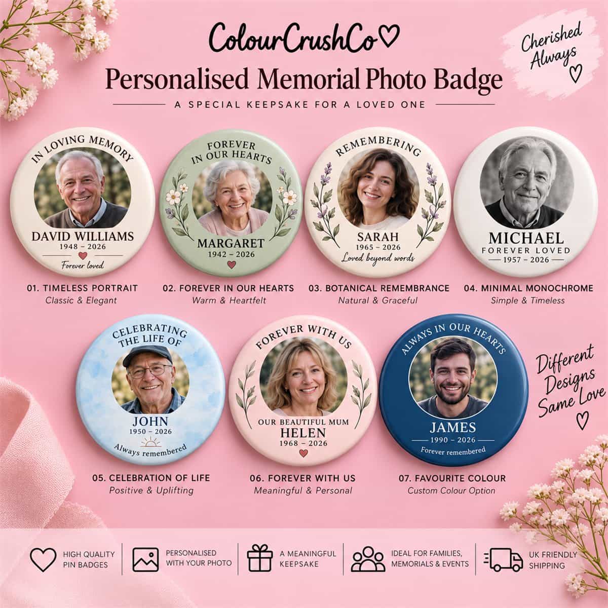Personalized Memorial Photo Badge
