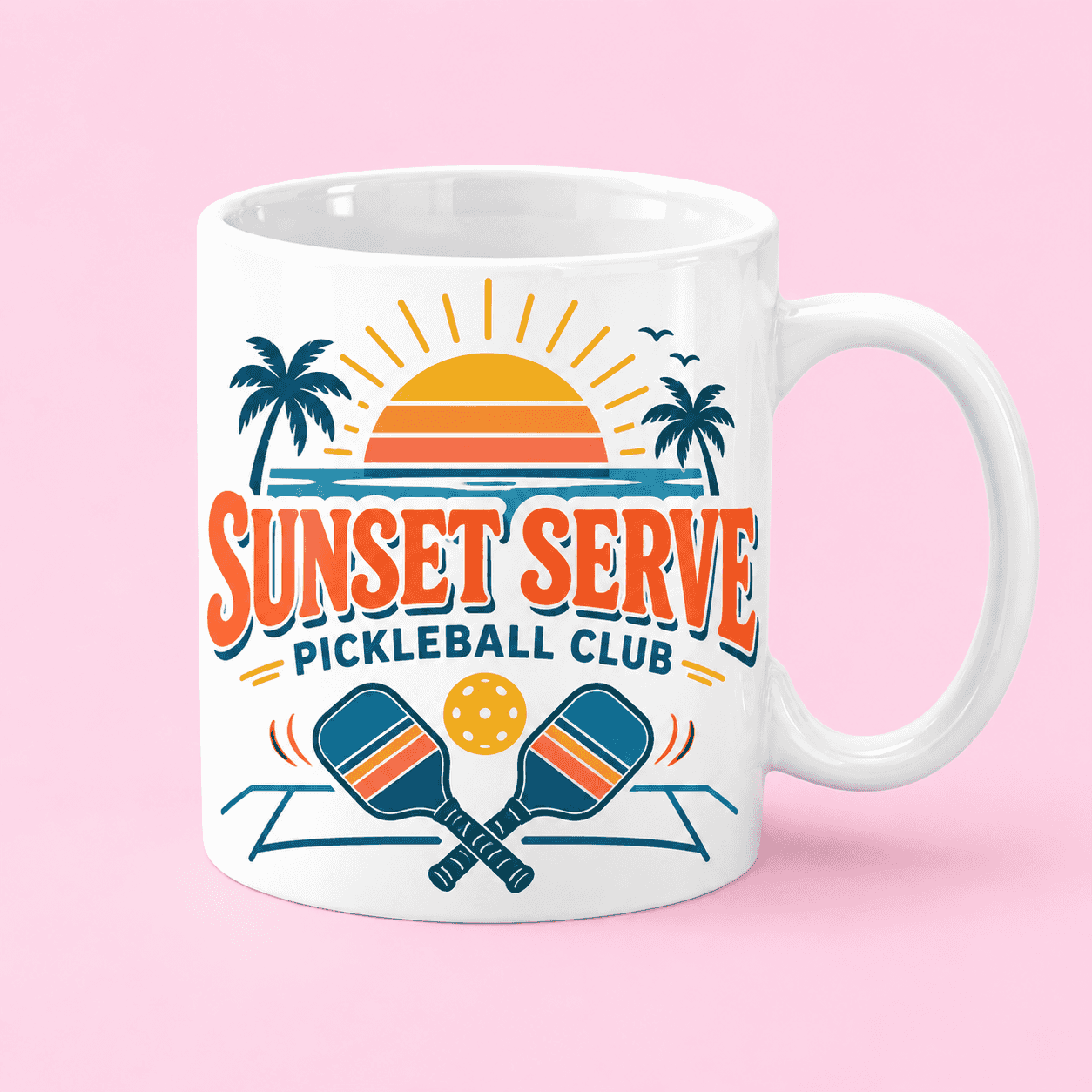 Sunset Serve Pickleball Mug