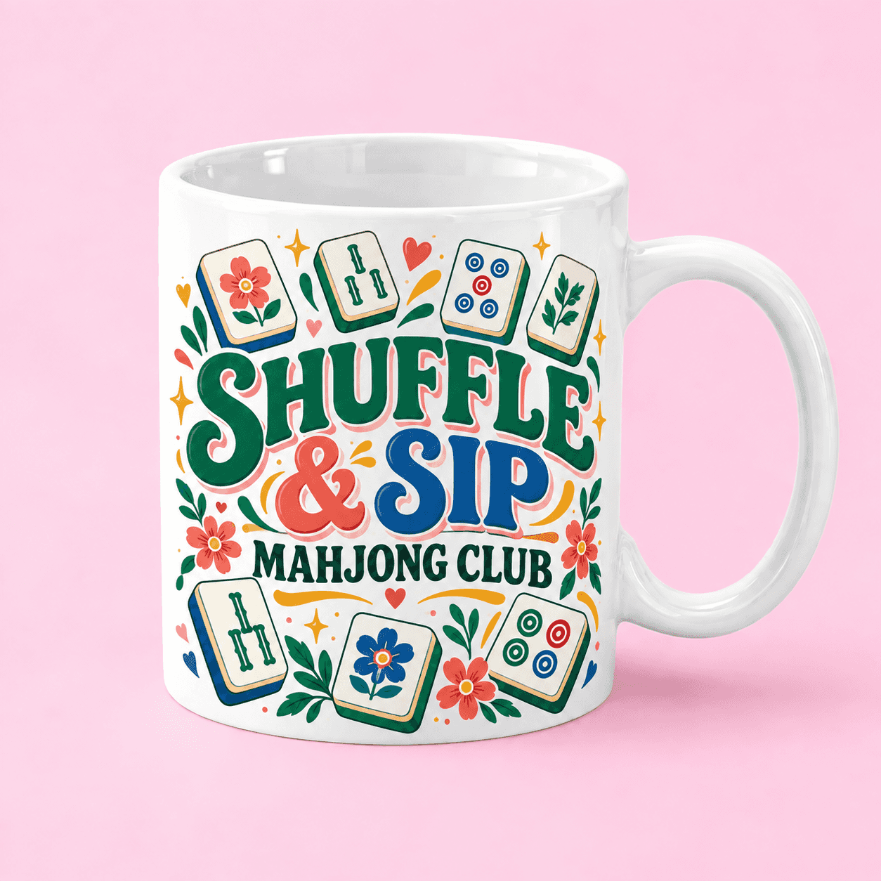 Shuffle and Sip Mahjong Mug
