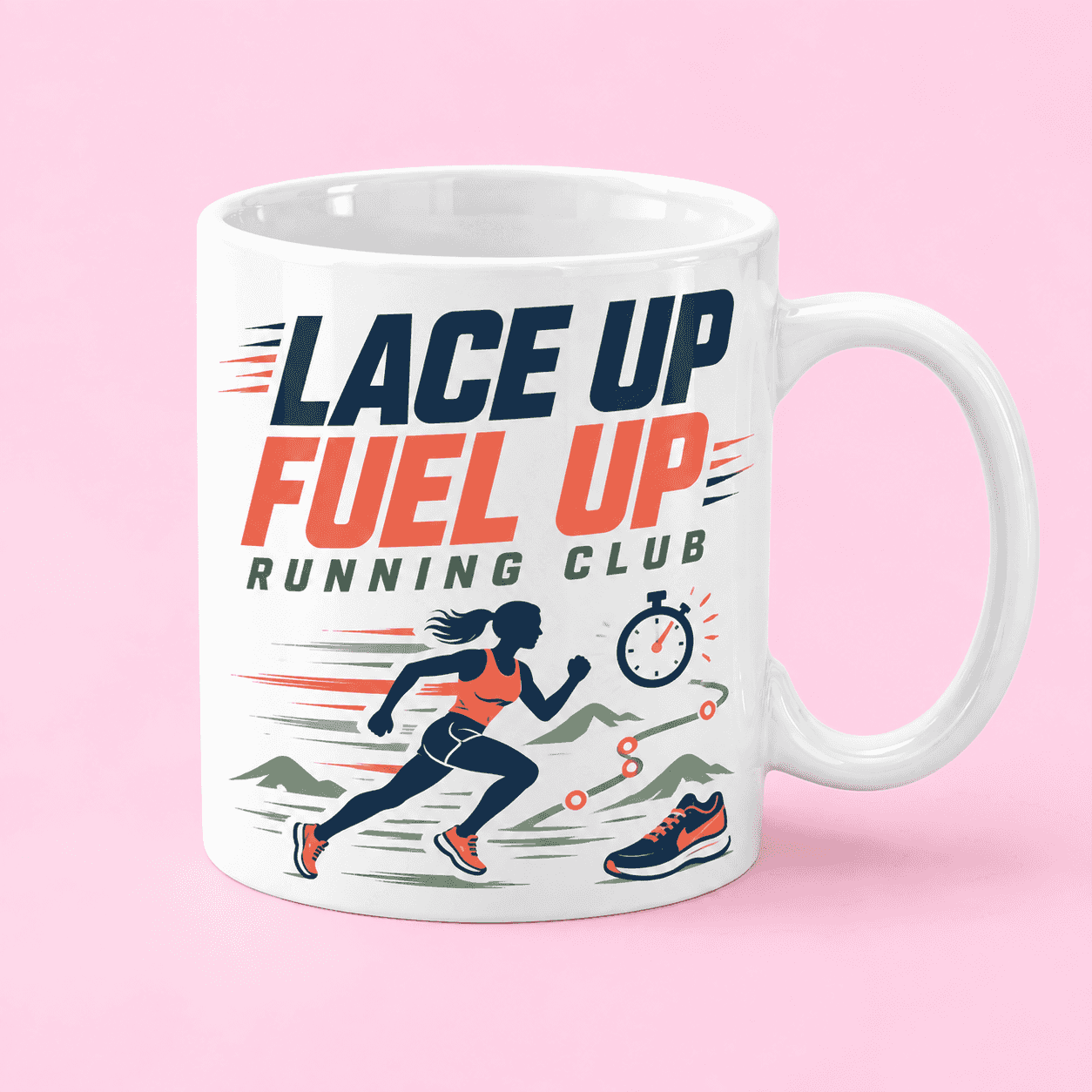 Lace Up Fuel Up Running Mug