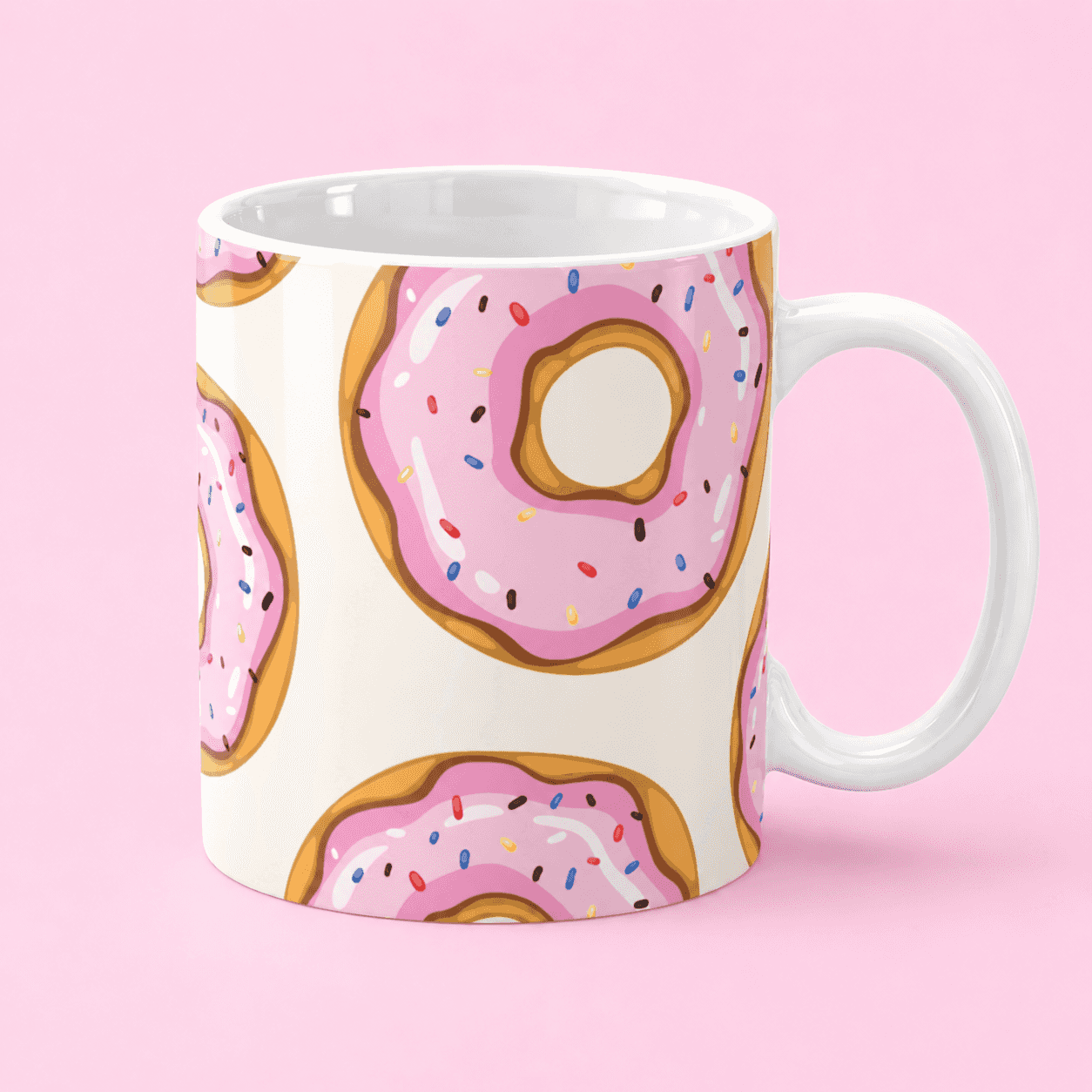 Pink Donut Pattern Mug