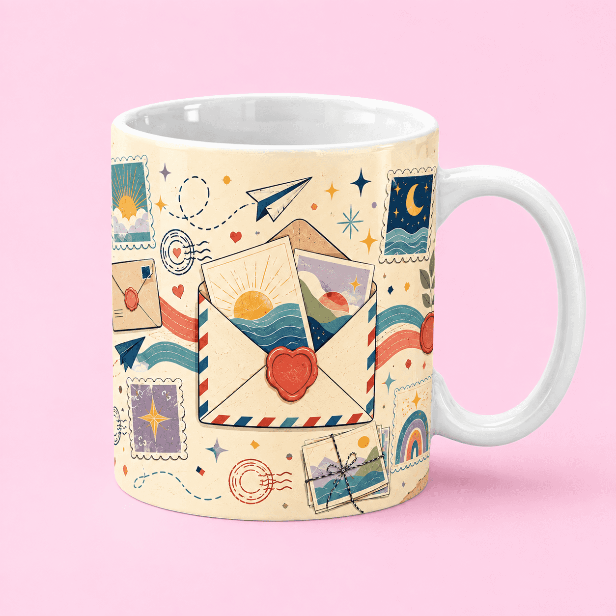 Travel Postcard Pattern Mug