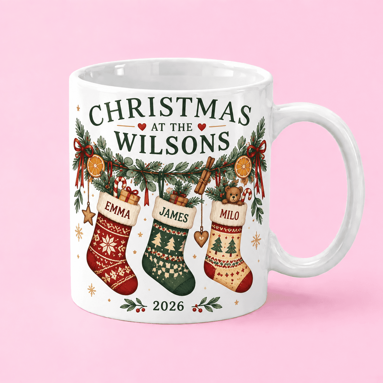 Personalized Family Christmas Mug
