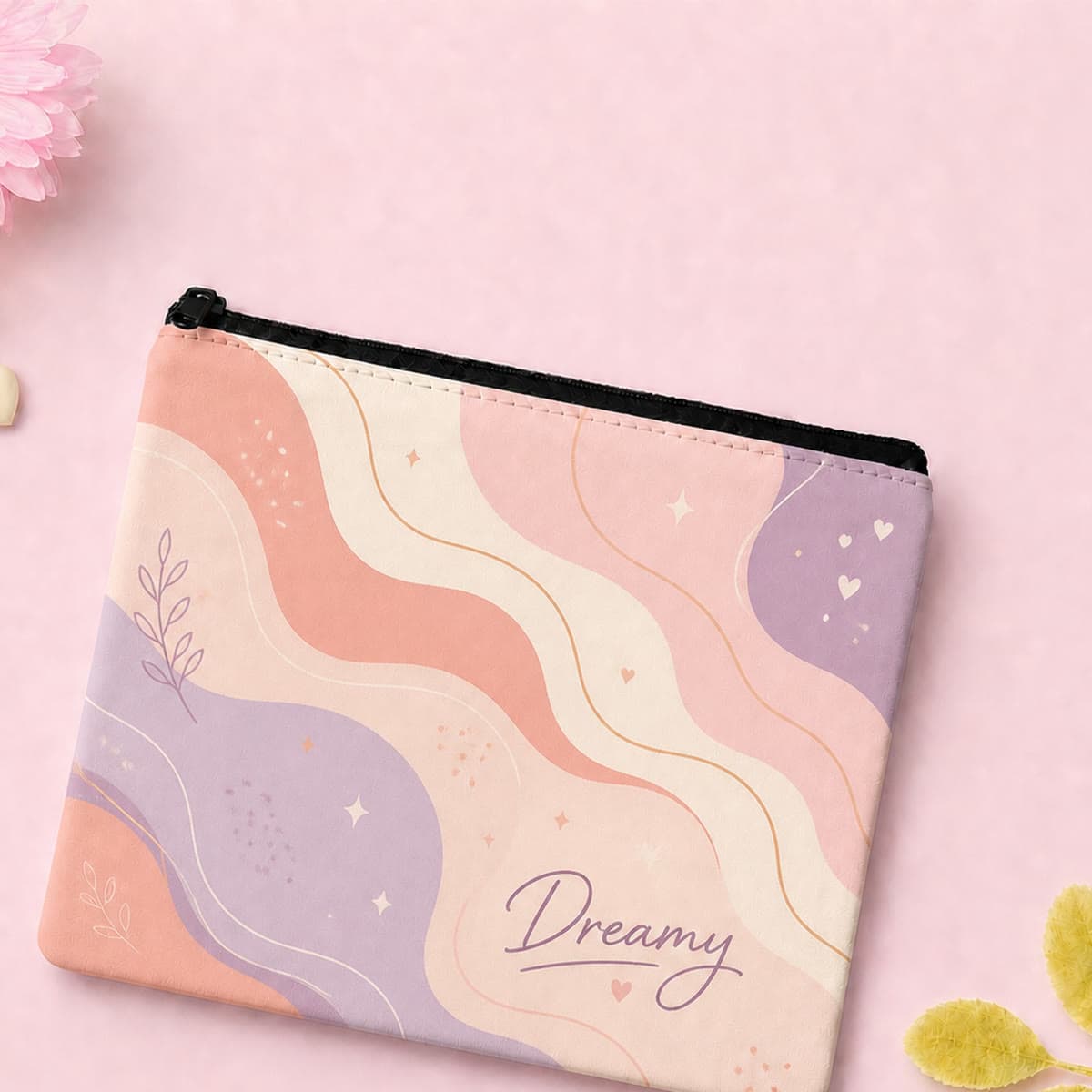Abstract Pastel Waves Dreamy Pouch image 1