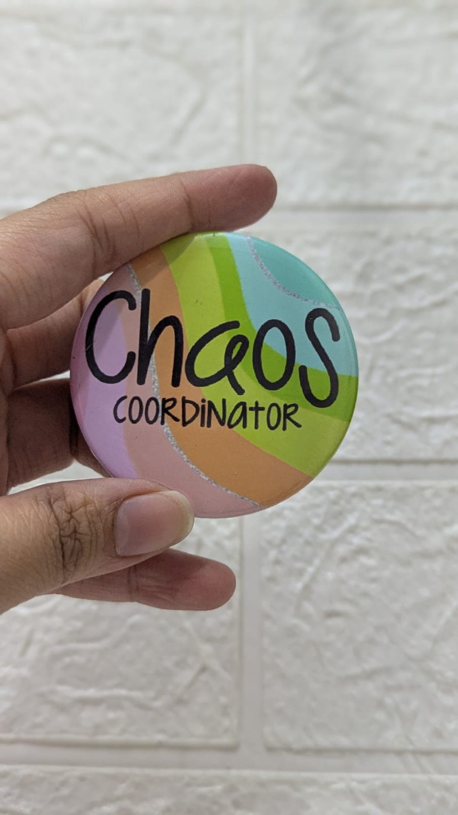 Real Colour Crush custom badge photo in the UK. Real Colour Crush badge design for personalized gifting in the UK.