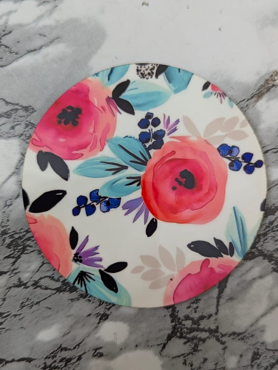 Real Colour Crush printed coaster photo in the UK. Real Colour Crush coaster design for desks, tables, and gifting in the UK.