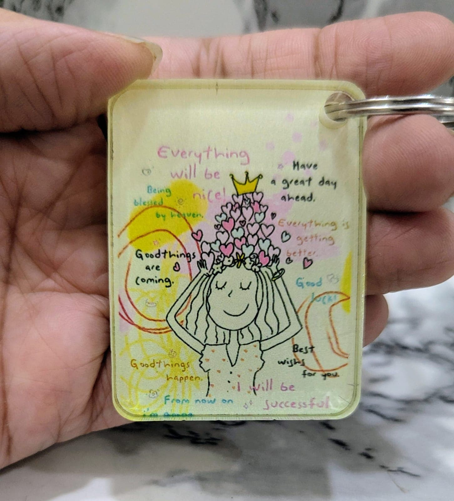 Real Colour Crush custom keychain photo in the UK. Real Colour Crush keychain design for bags, keys, and keepsakes in the UK.