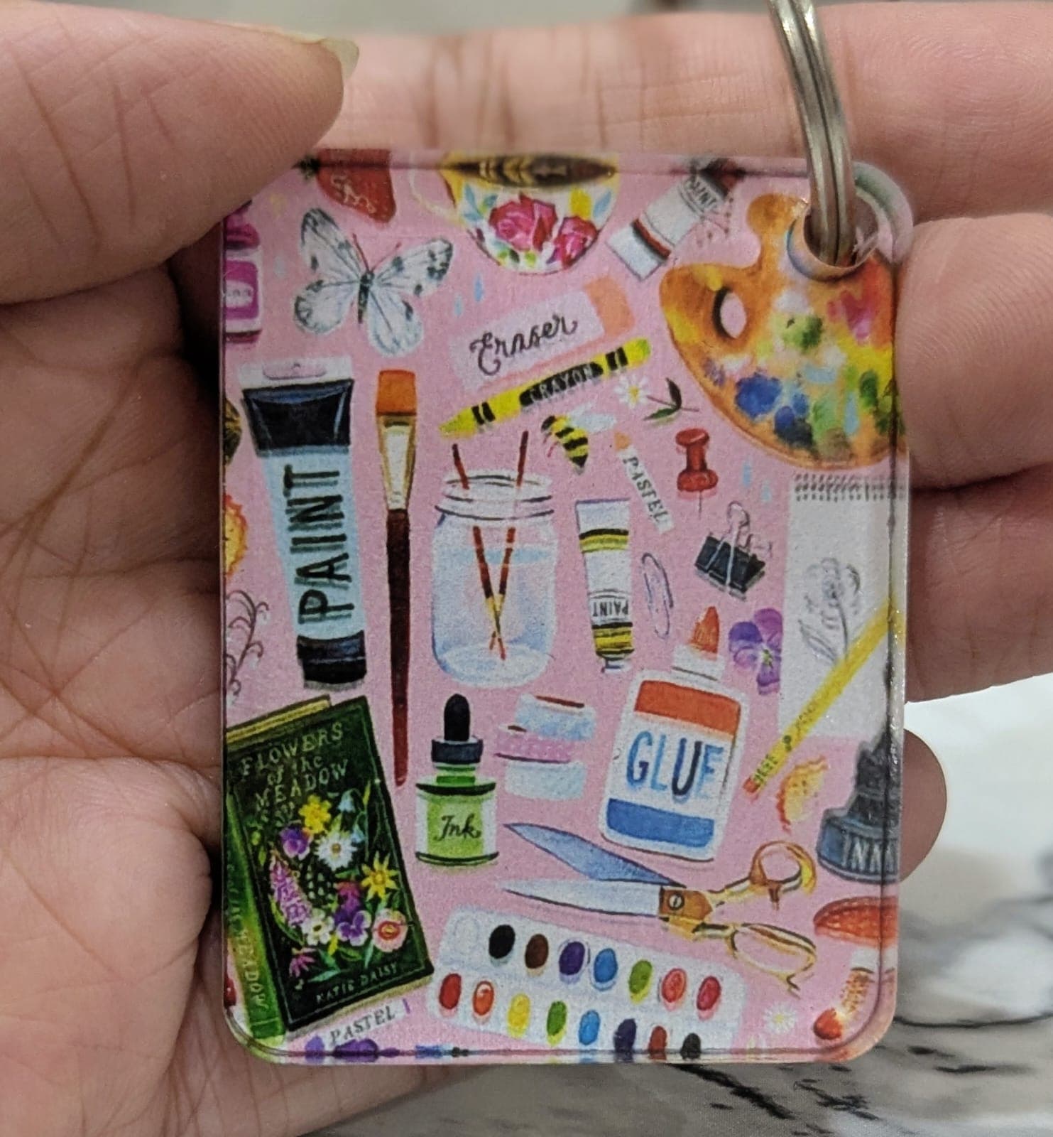 Real Colour Crush custom keychain photo in the UK. Real Colour Crush keychain design for bags, keys, and keepsakes in the UK.