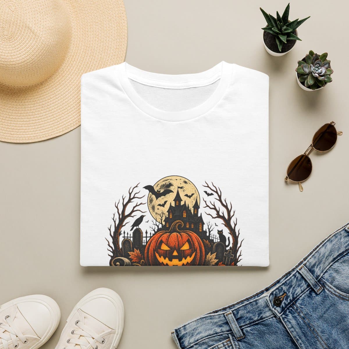 October 31 T-Shirt | Vintage Jack-o'-Lantern Halloween Tee - photo 5 of 18