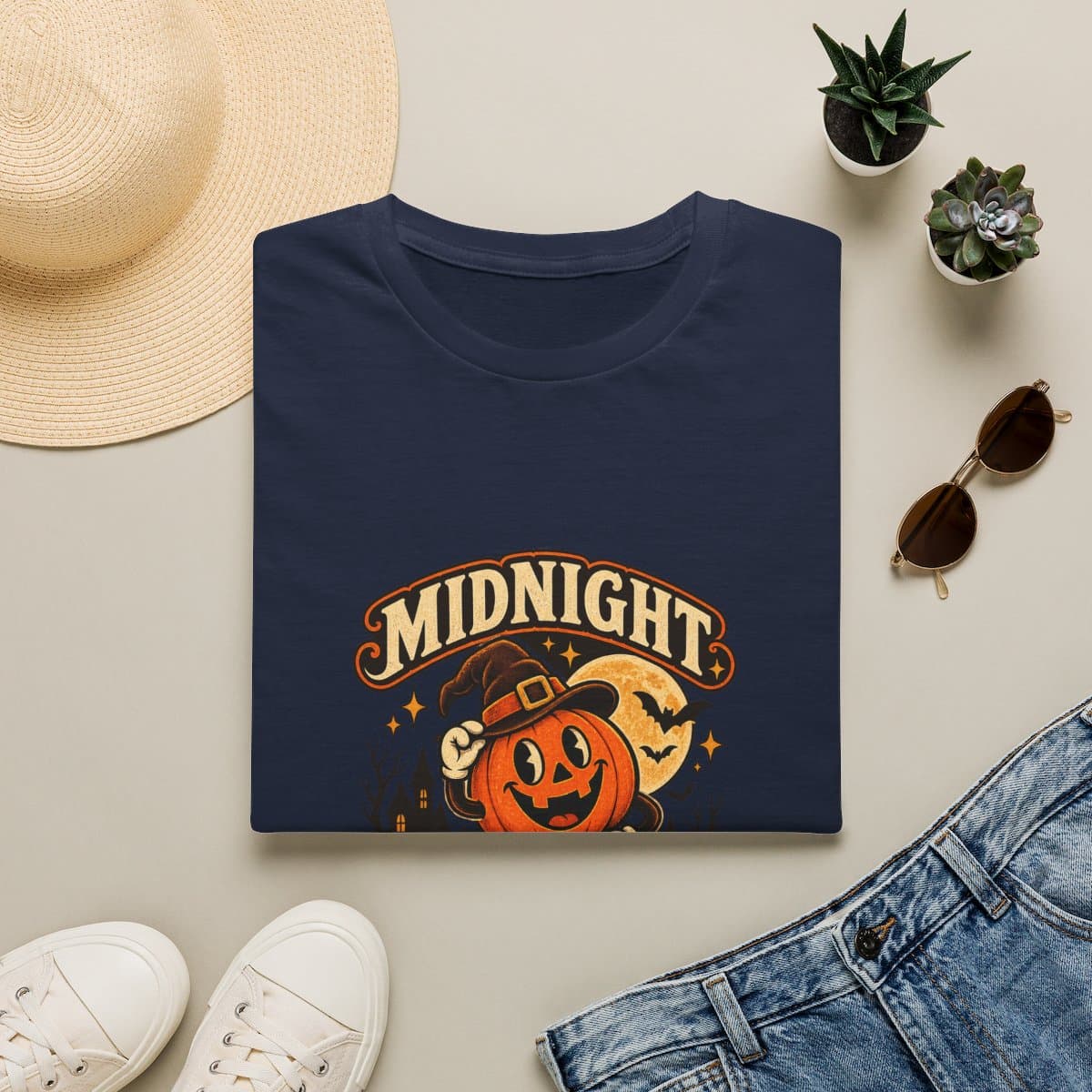 Midnight Pumpkin Club T-Shirt | Vintage Halloween Tee - photo 8 of 18