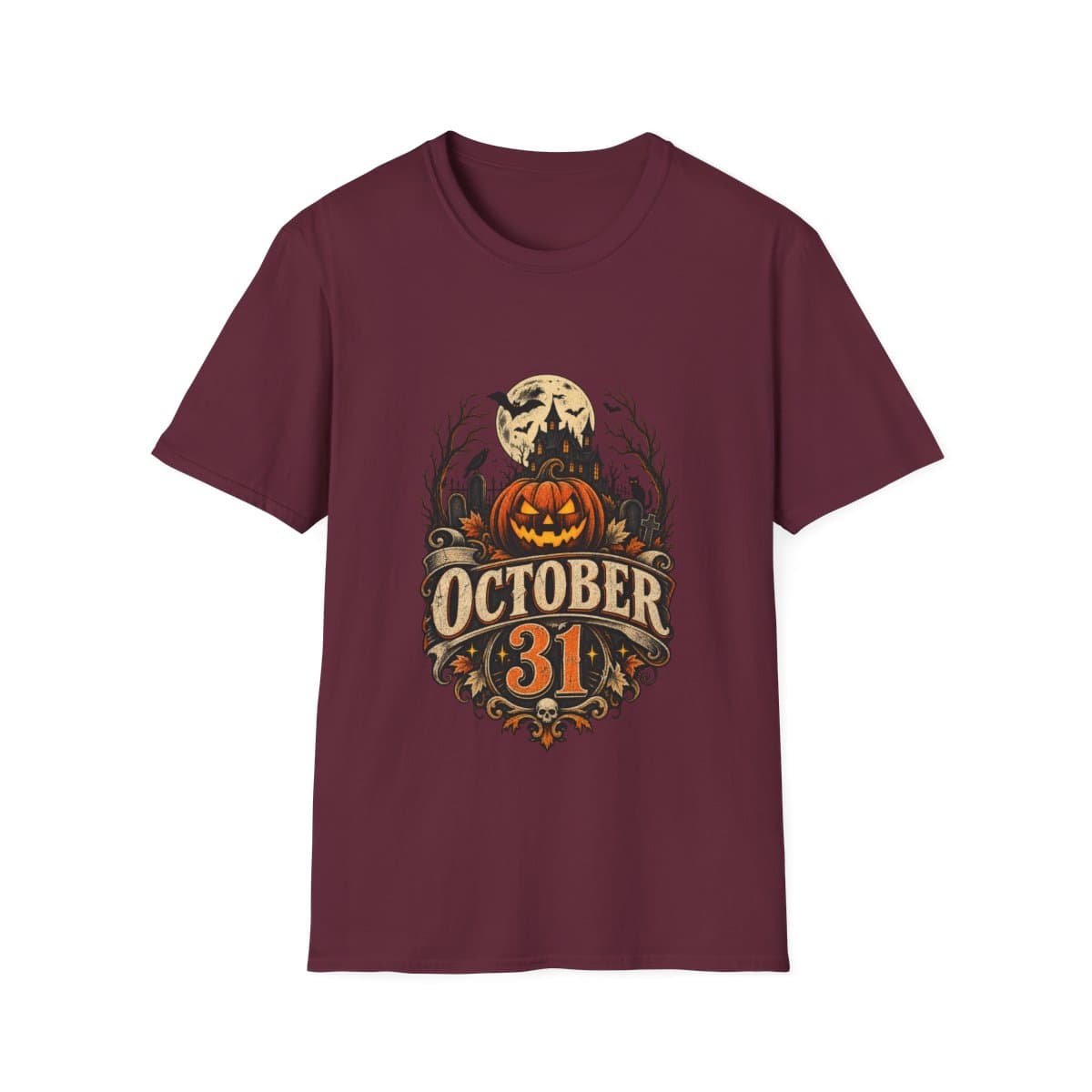 October 31 T-Shirt | Vintage Jack-o'-Lantern Halloween Tee - photo 16 of 18