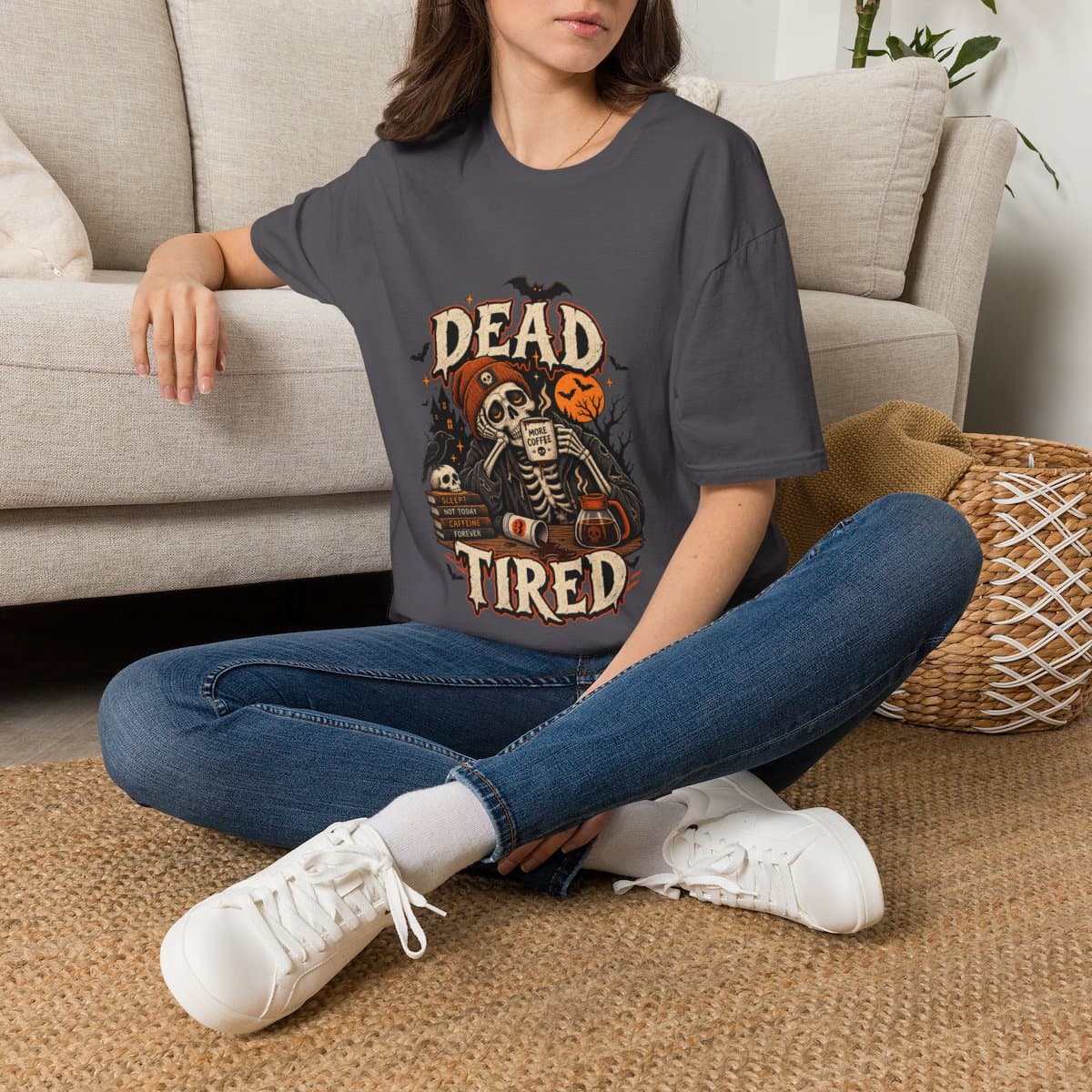 Dead Tired Skeleton Coffee T-Shirt - photo 12 of 18