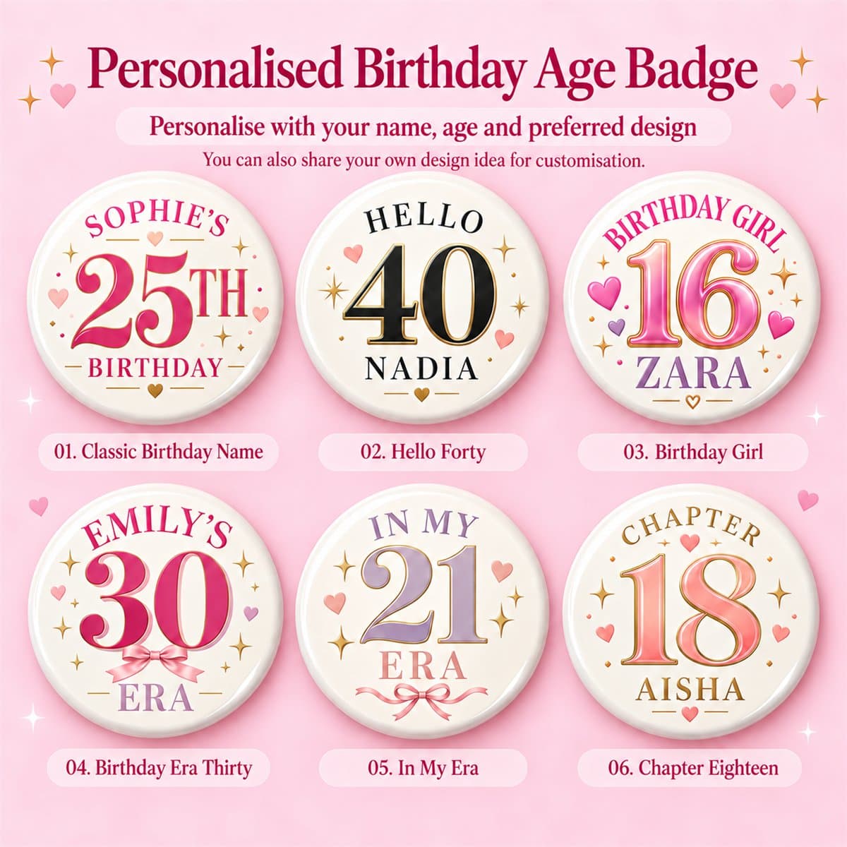 Personalised Birthday Age Pin Badge in the UK - photo 1 of 7