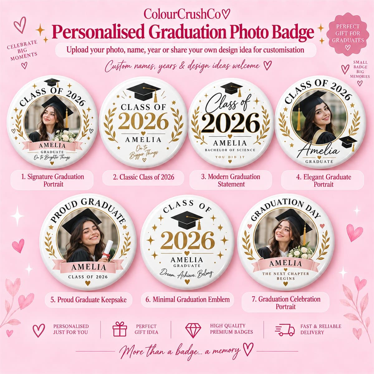 Personalized Graduation Photo Pin Badge Pakistan - photo 1 of 5