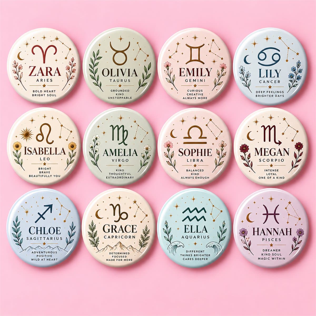Personalised Zodiac Name Pin Badge in the UK - photo 2 of 7