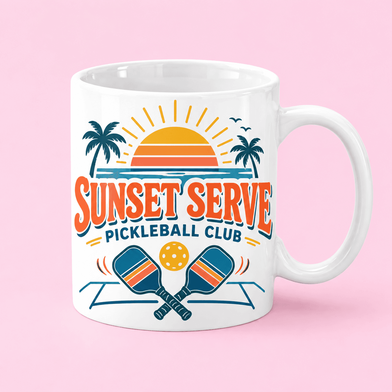 Sunset Serve Pickleball Mug in Pakistan
