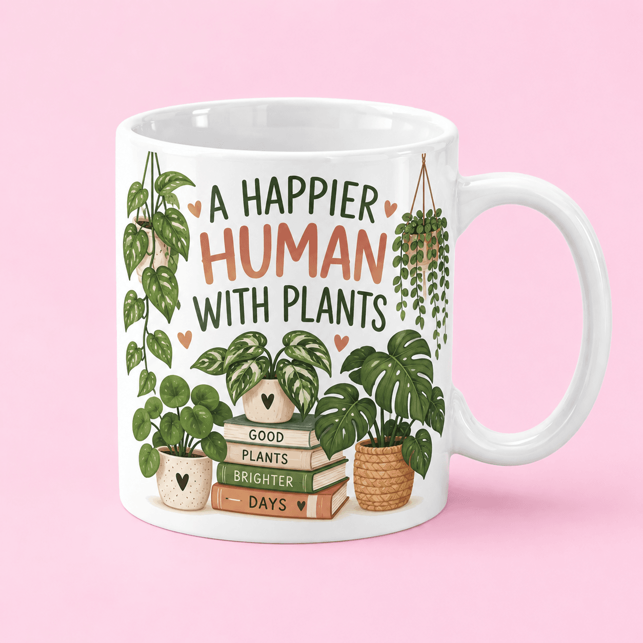 Happier Human With Plants Mug in Pakistan