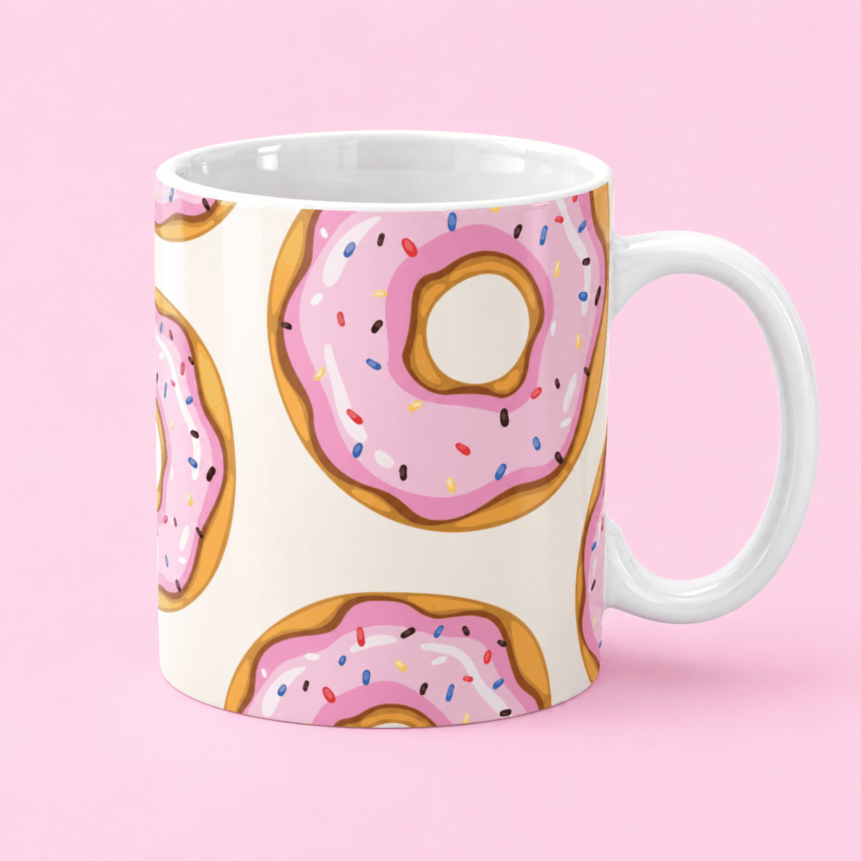 Pink Donut Pattern Mug in Pakistan