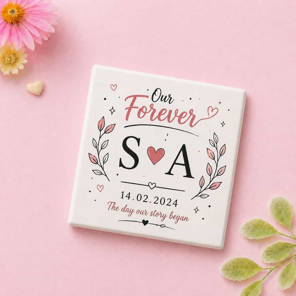 Date and Initials Fridge Magnet