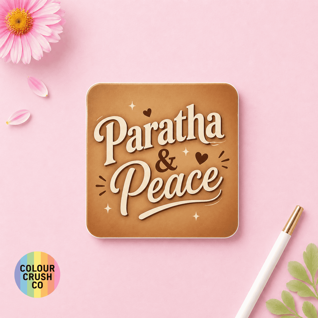 Paratha & Peace Coaster