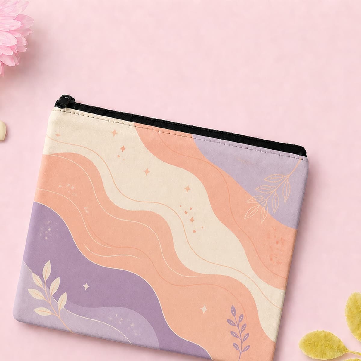 Abstract Pastel Waves Pouch image 1