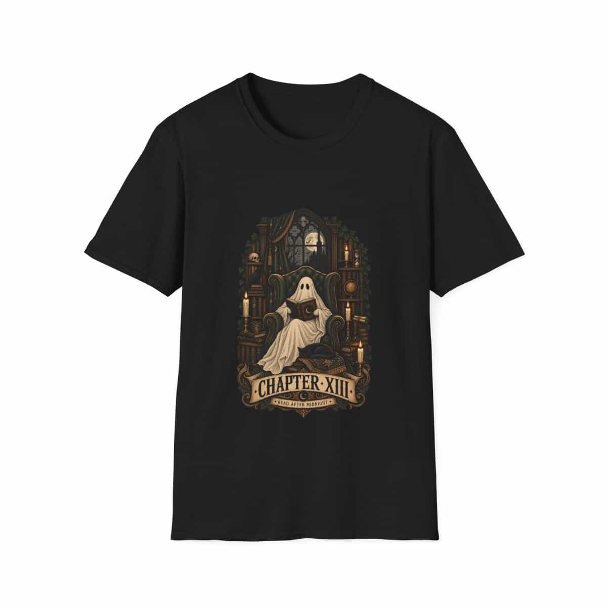 Ghostly Midnight Library Chapter T-Shirt - Black