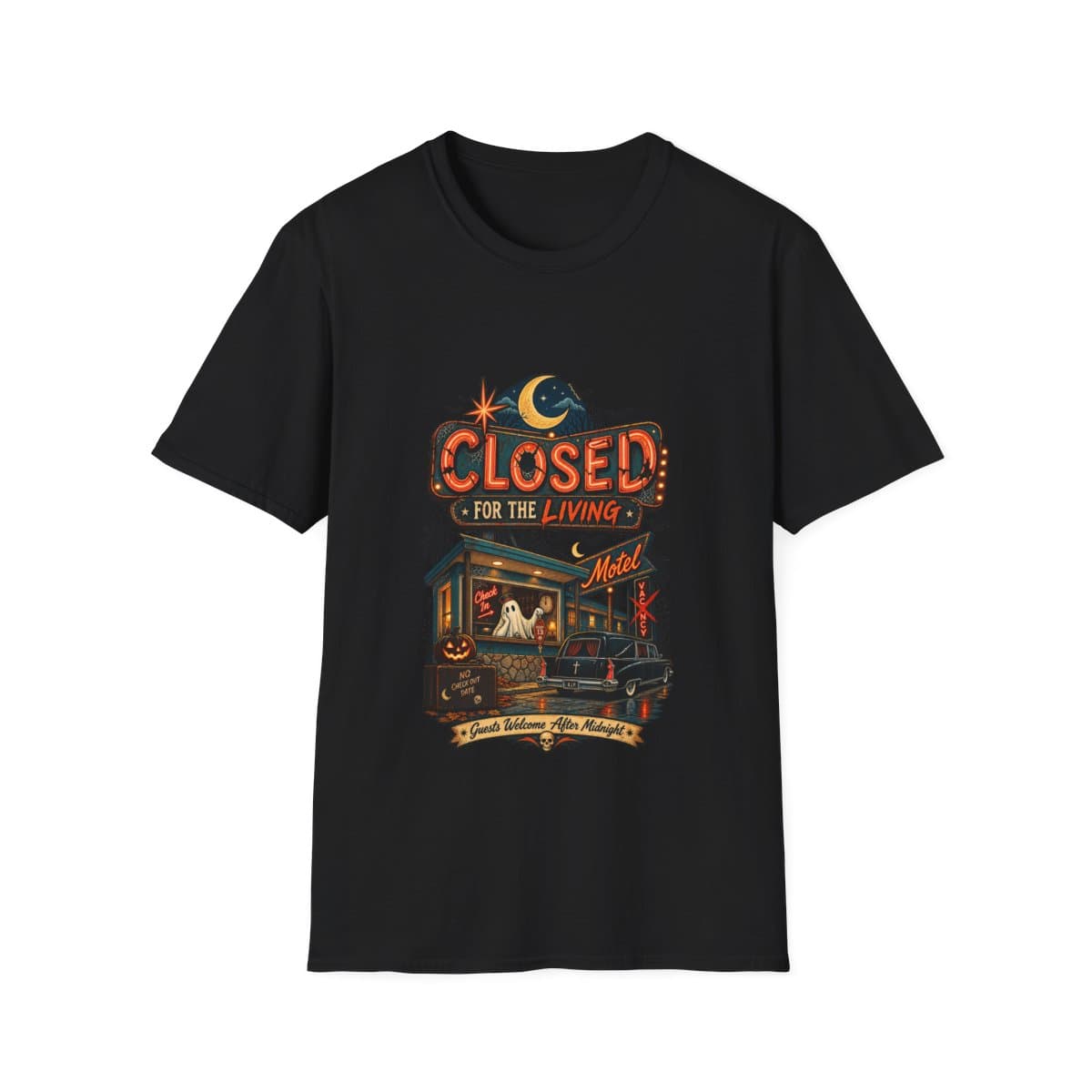 Closed Motel Guests Welcome After Midnight T-Shirt - photo 1 of 18