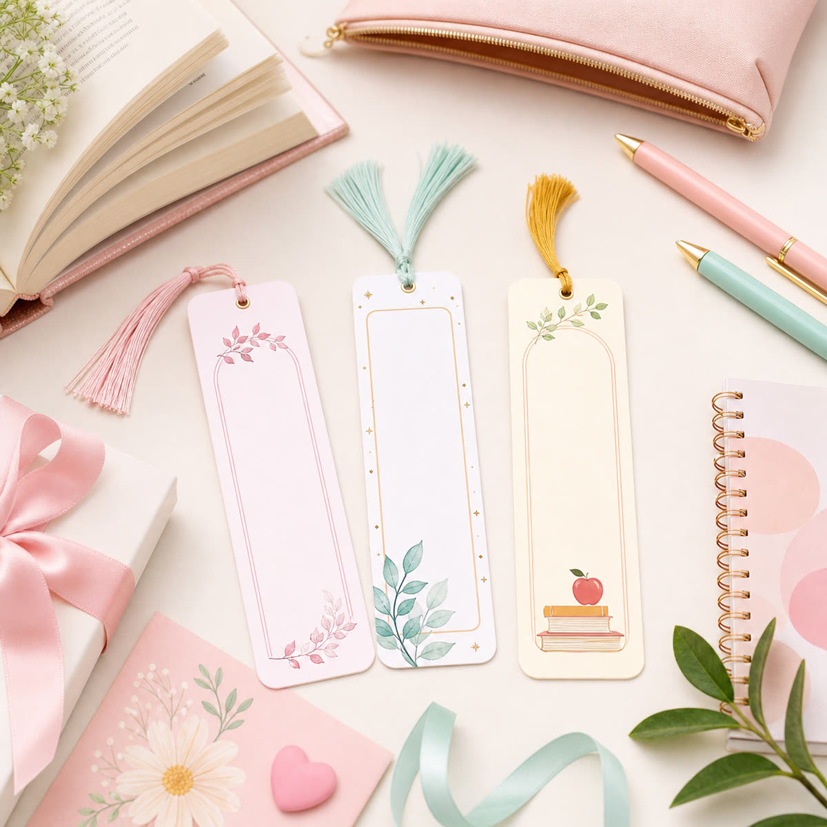 Personalized bookmark ideas in Pakistan with books, stationery, pouches, and reader gift styling