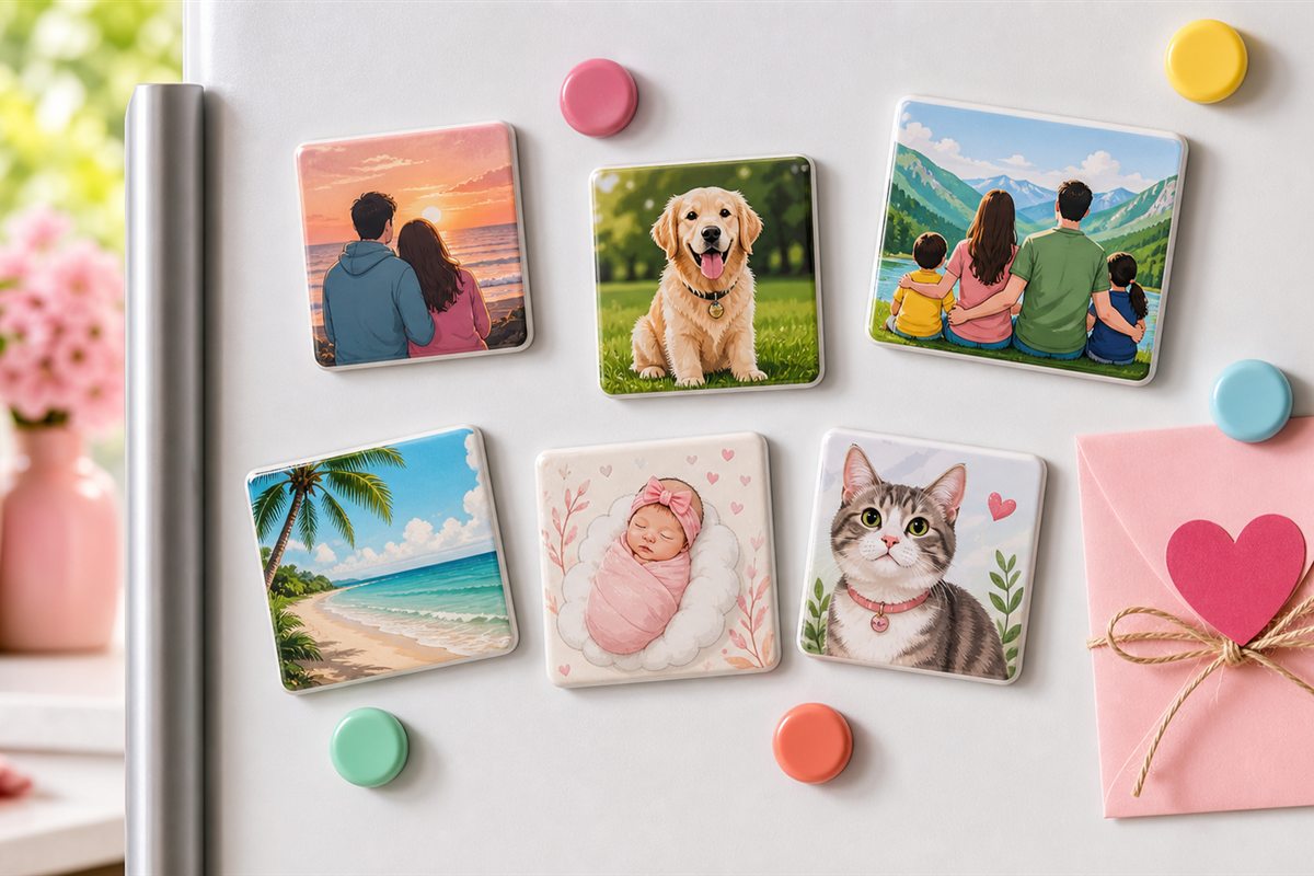Photo magnets in Pakistan with family, couple, pet and memory gift ideas